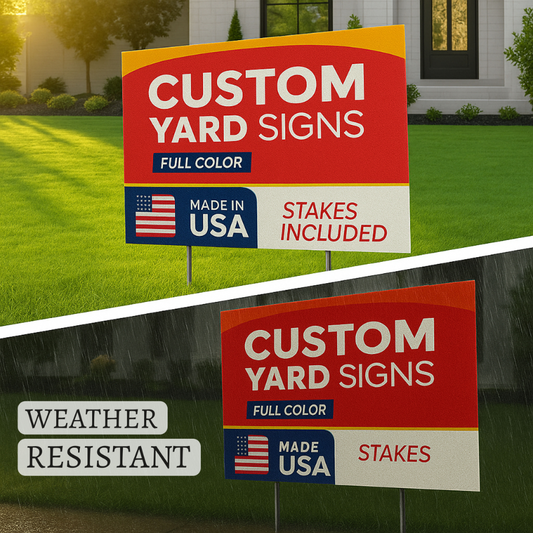 Custom Yard Signs with Metal Stakes