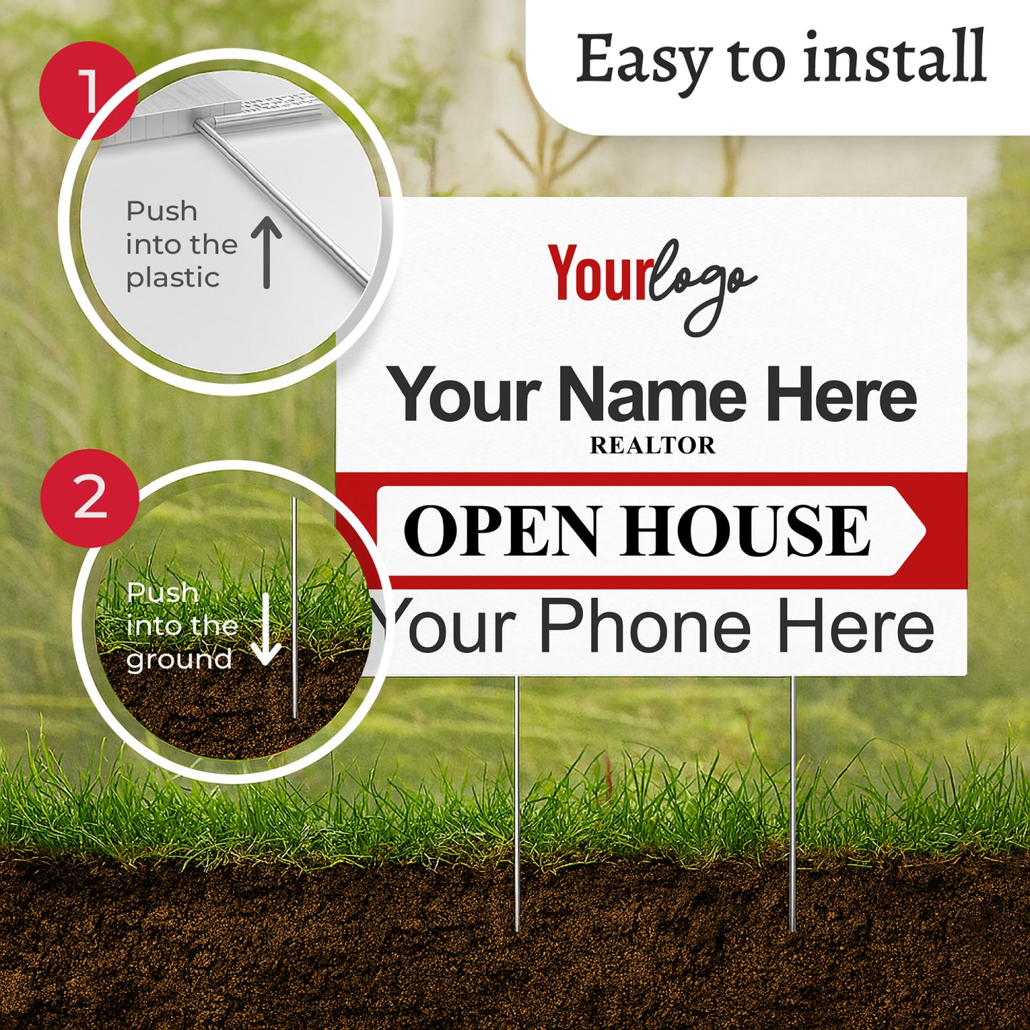 Personalized Real Estate Yard Sign for Open House