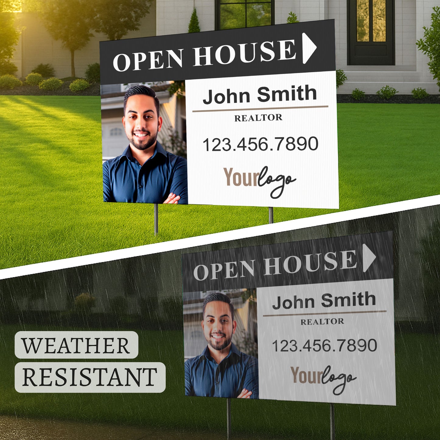 Custom Photo Open House Realtor Yard Sign