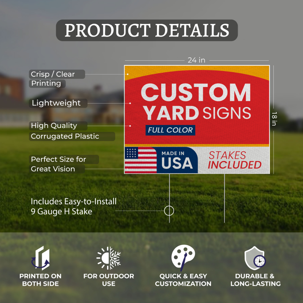 Custom Yard Signs with Metal Stakes