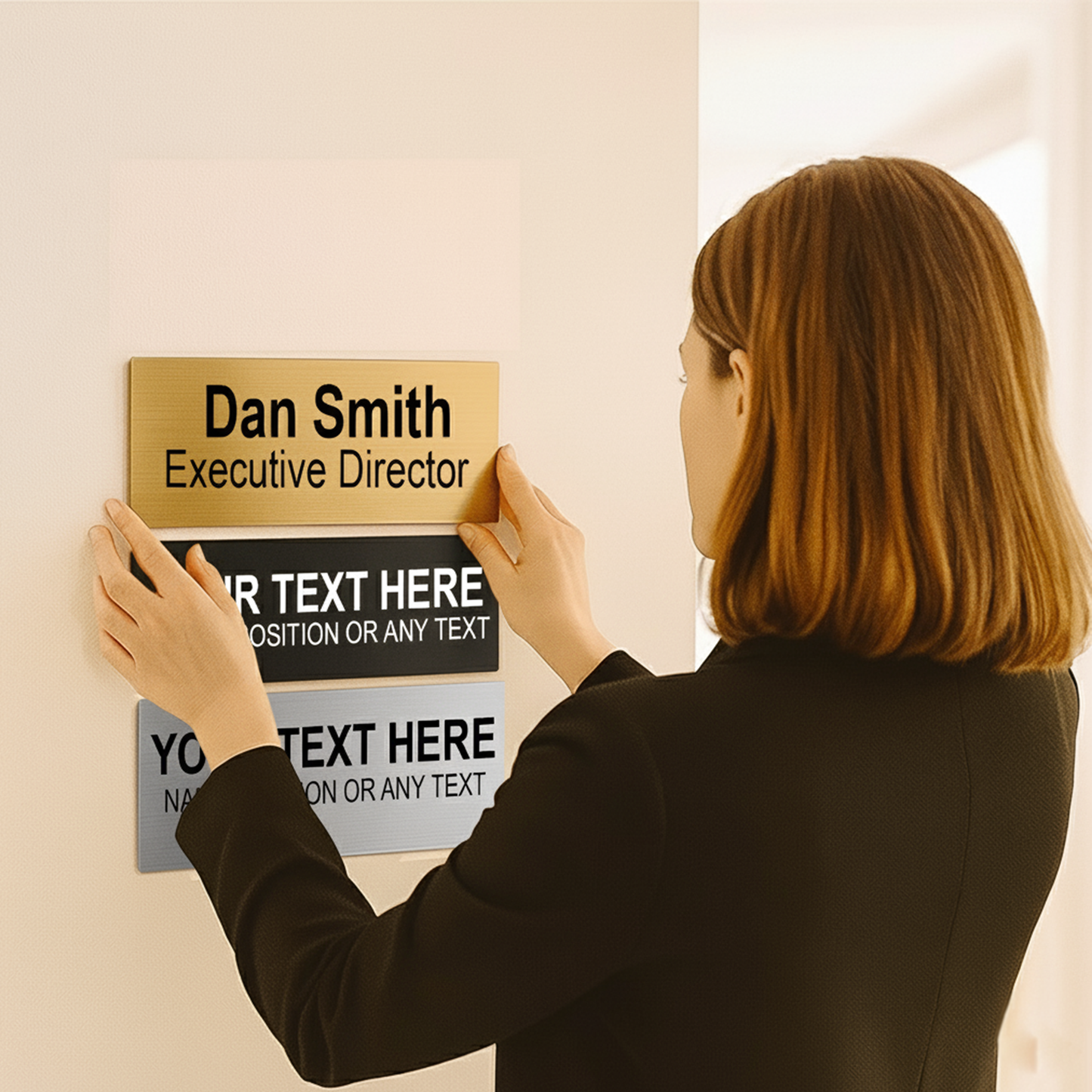 Custom Office Door, Wall & Desk Name Sign | Engraved Acrylic Plate