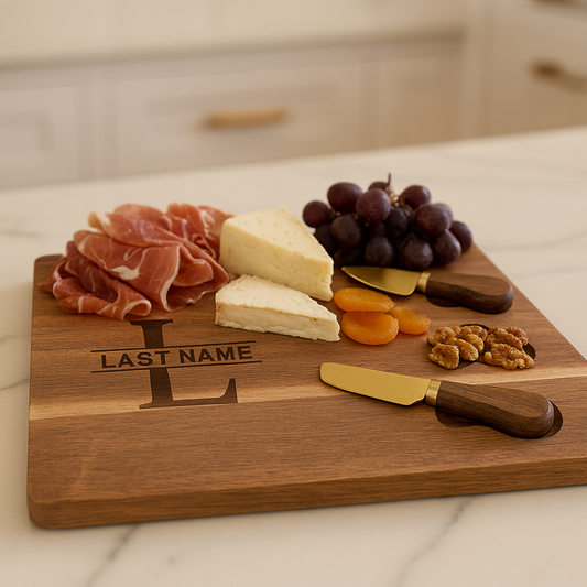 Personalized Charcuterie Acacia Board 4 pieces Set