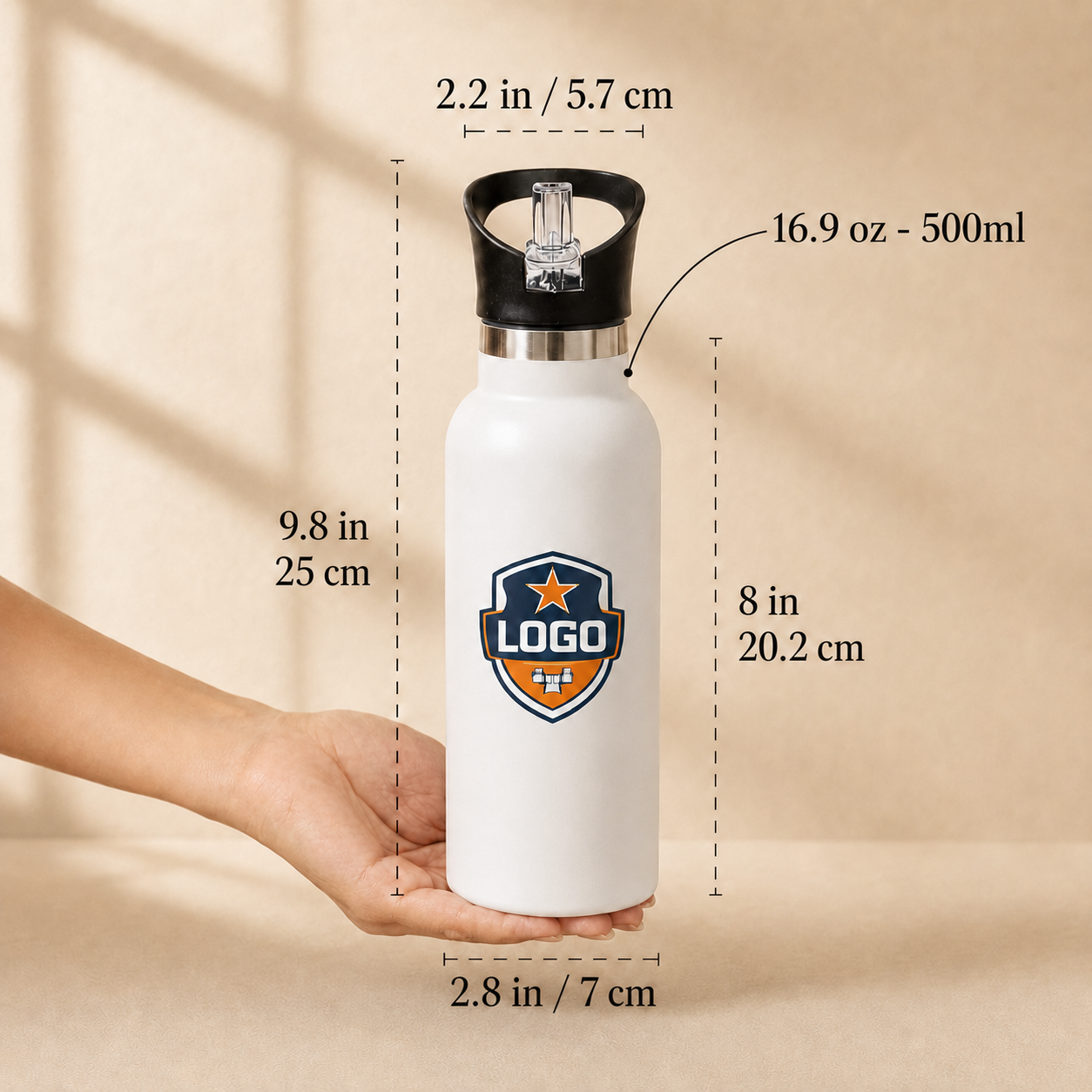 Custom Promotional Logo 500ml Water Bottle