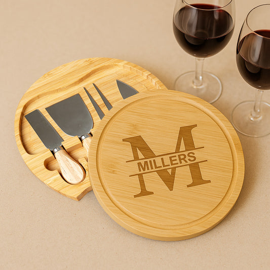Personalized Charcuterie Board and Cheese Knives Set/4 Pieces