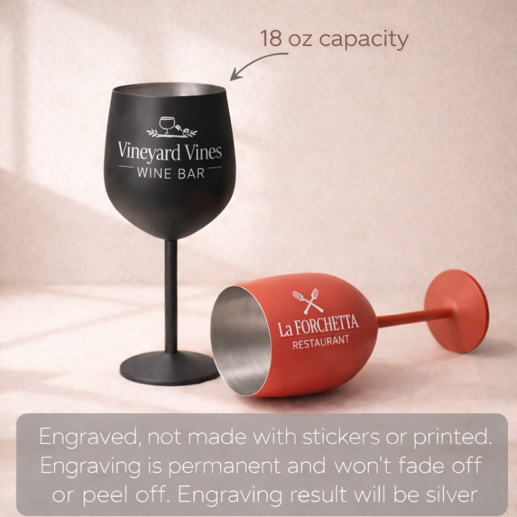 Custom Logo Engraved 18oz Stainless Steel Wine Cup