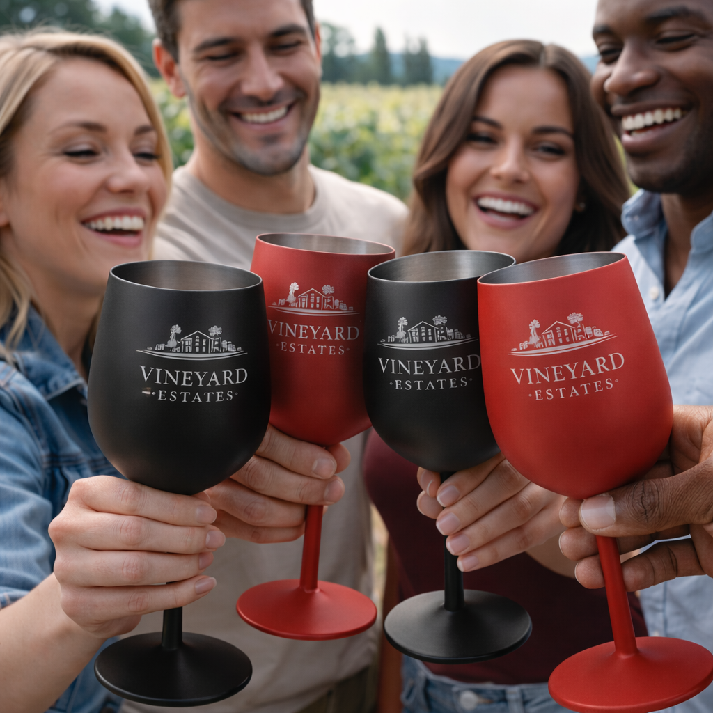 Custom Logo Engraved 18oz Stainless Steel Wine Cup