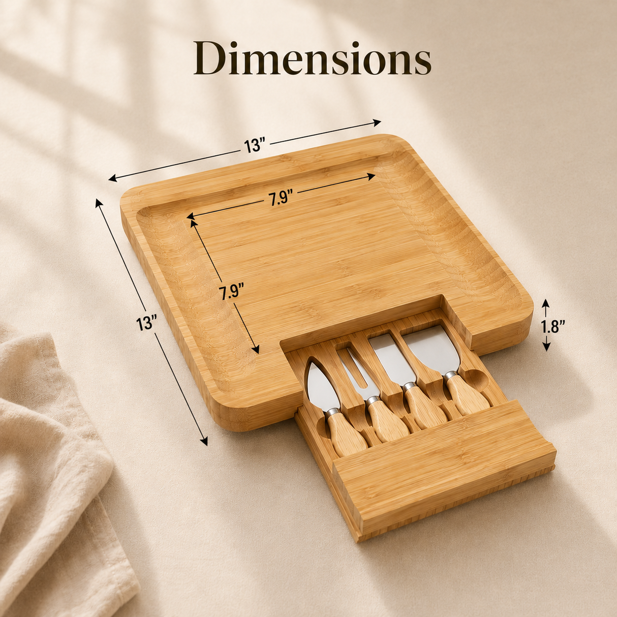 Personalized Charcuterie Board and Cheese Knives Set/4 Pieces