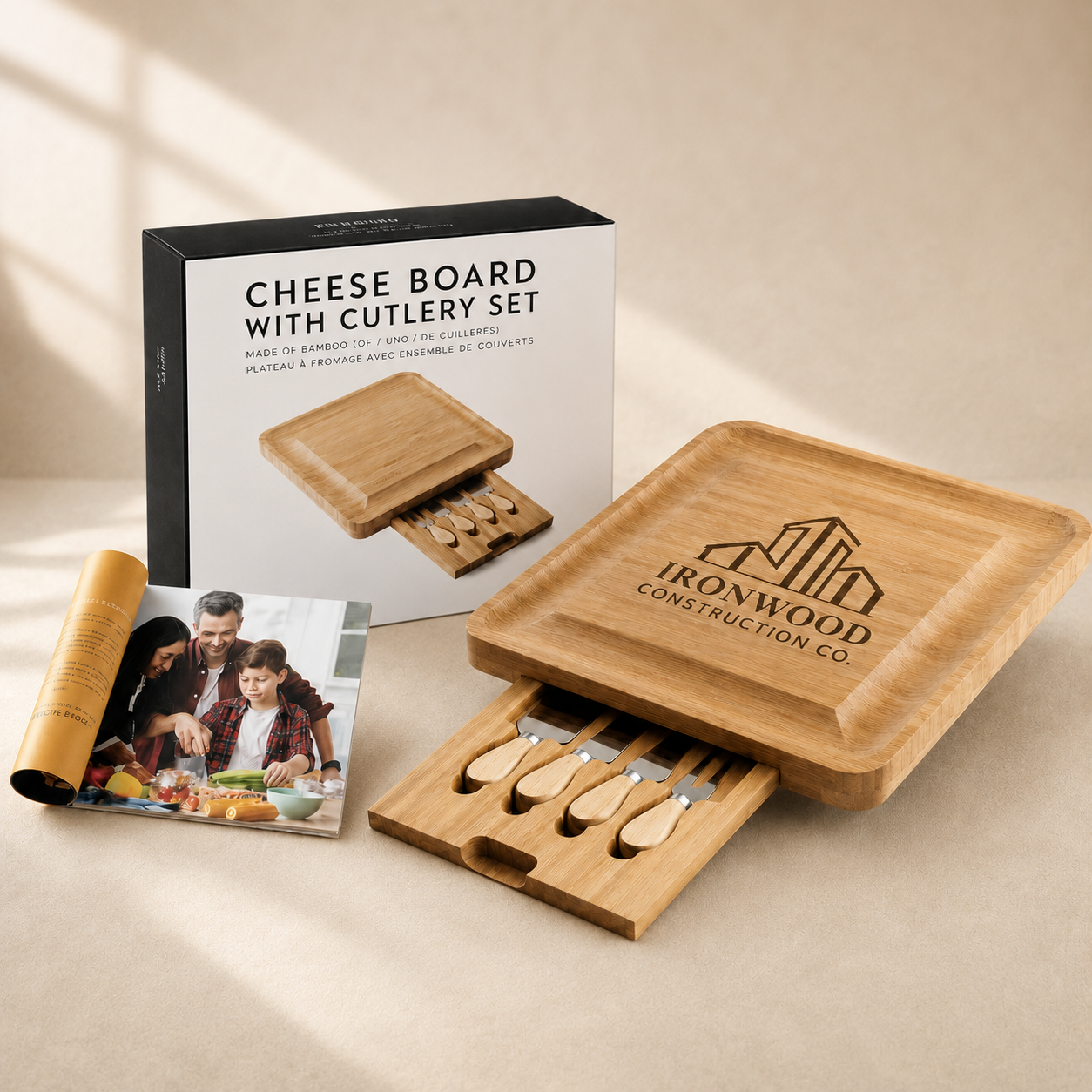 Personalized Charcuterie Board and Cheese Knives Set/4 Pieces