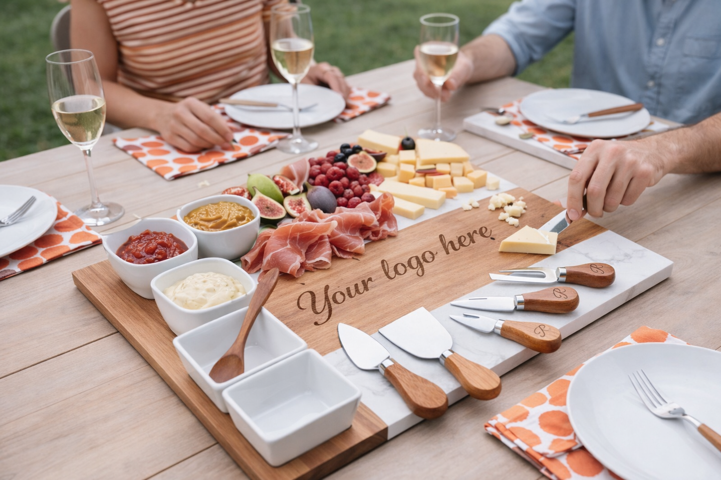 Personalized Charcuterie Marble Board 11 pieces Set