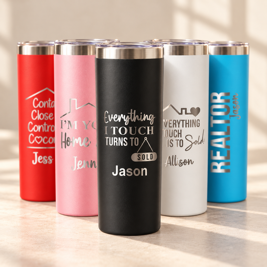 Custom Engraved Realtor Marketing 20oz Tumbler