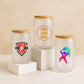 Custom Promotional Logo Frosted Glass Can Cups With Lids & Straws