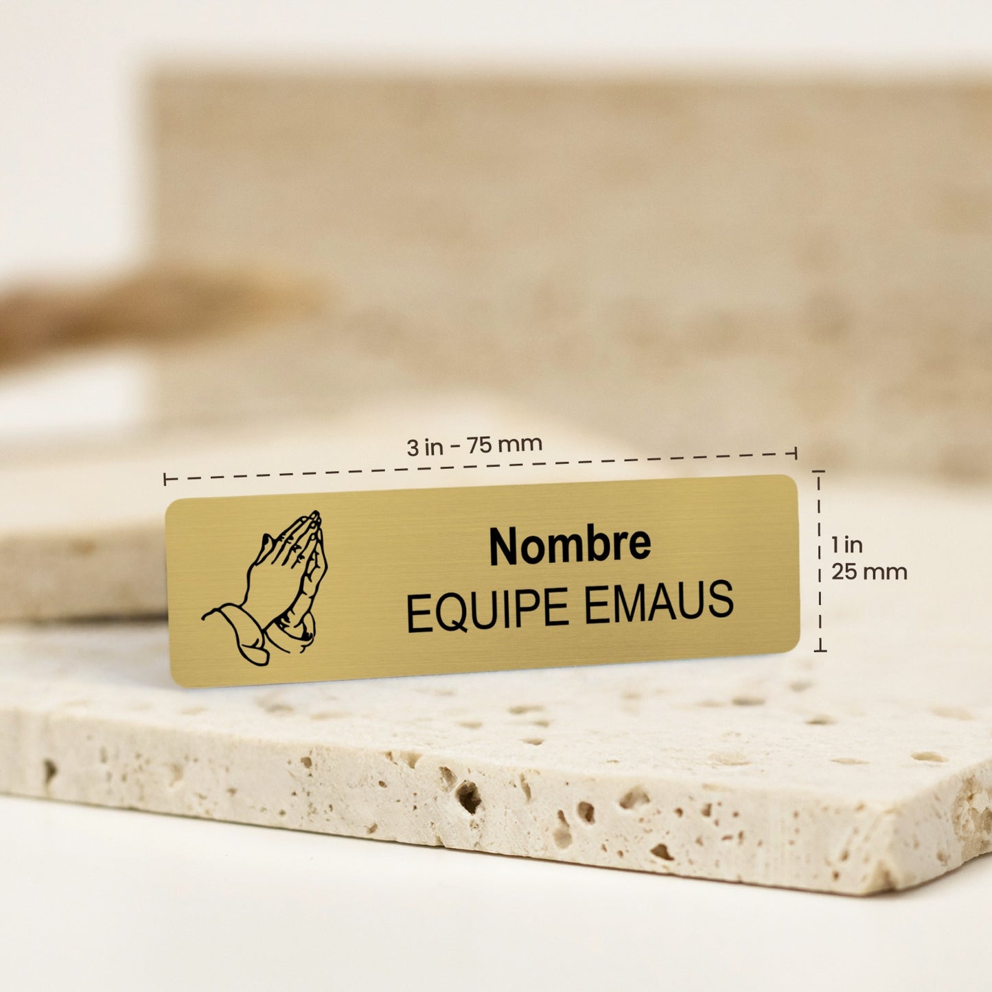 EMAUS Custom Engraved Name ID Tags Women