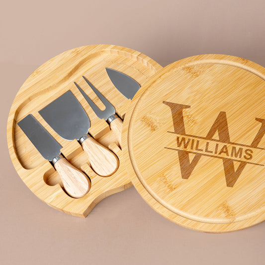 Personalized Charcuterie Board and Cheese Knives Set/4 Pieces