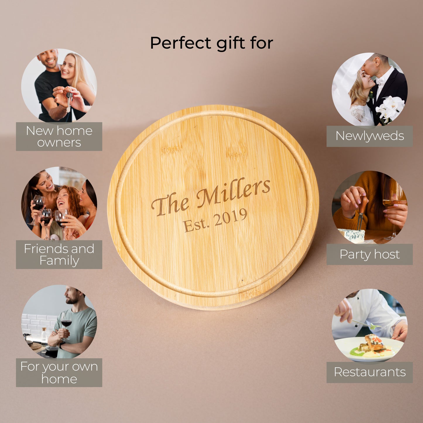 Personalized Charcuterie Board and Cheese Knives Set/4 Pieces