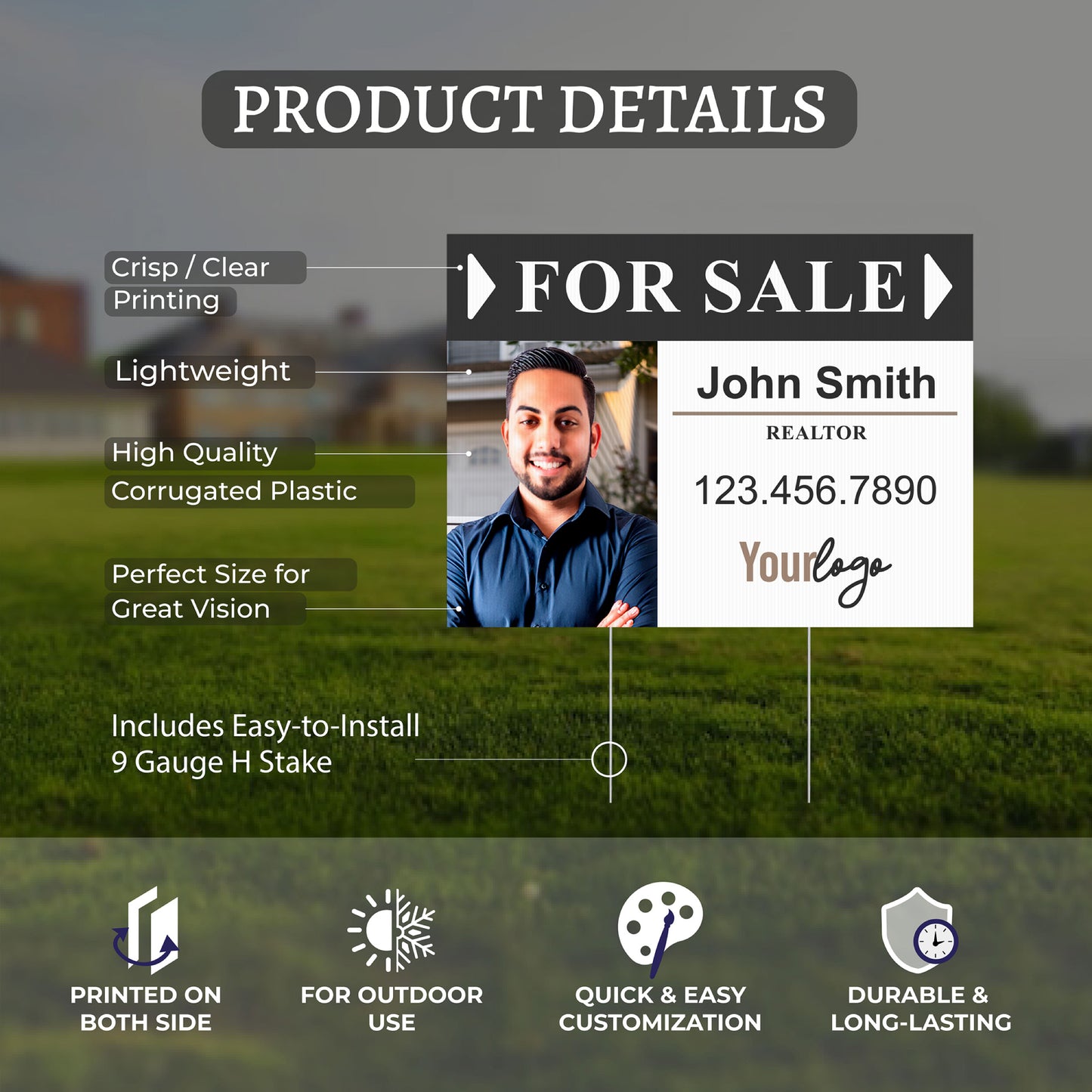 Custom "FOR SALE" Real Estate Yard Signs