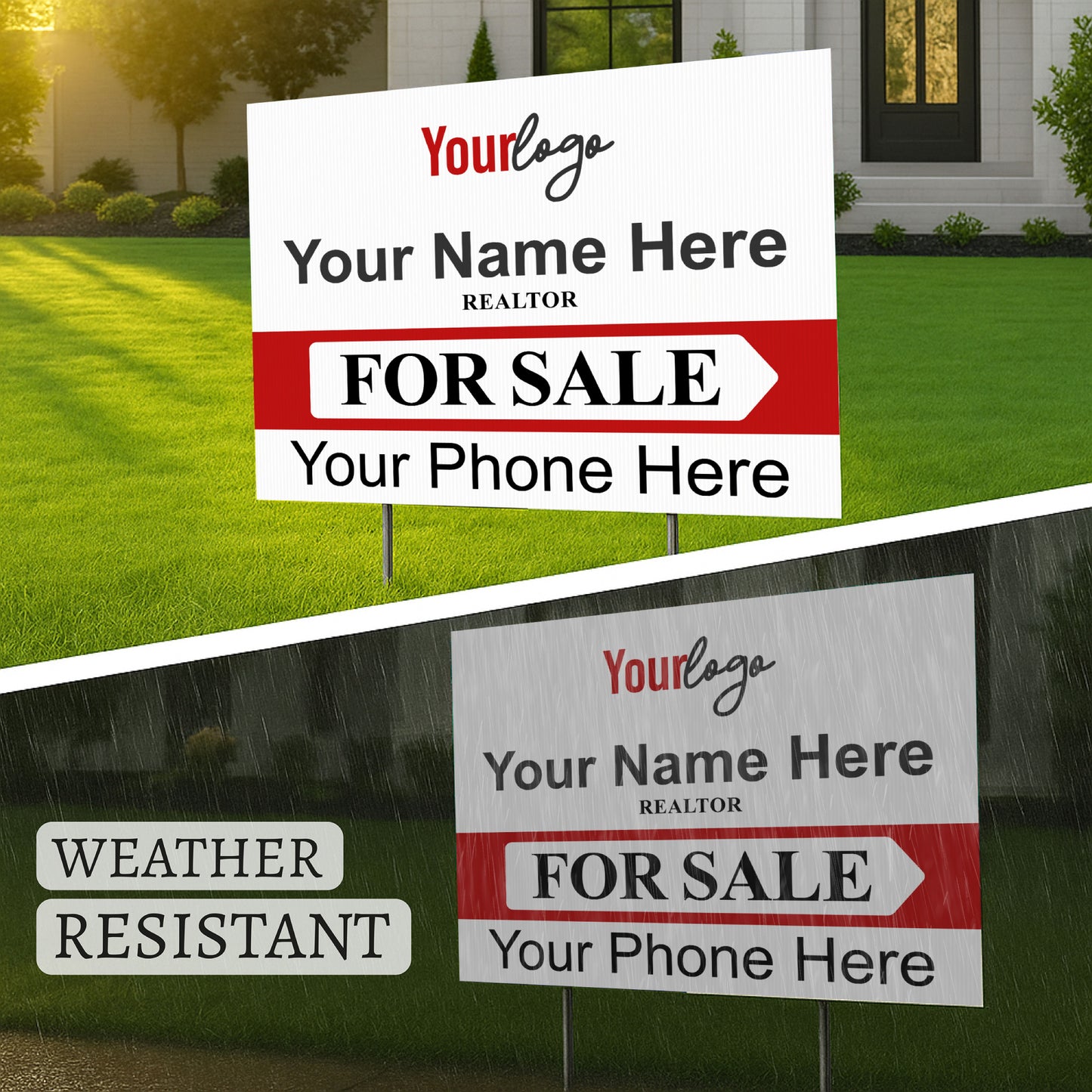 Custom "FOR SALE" Real Estate Yard Signs (No photo)