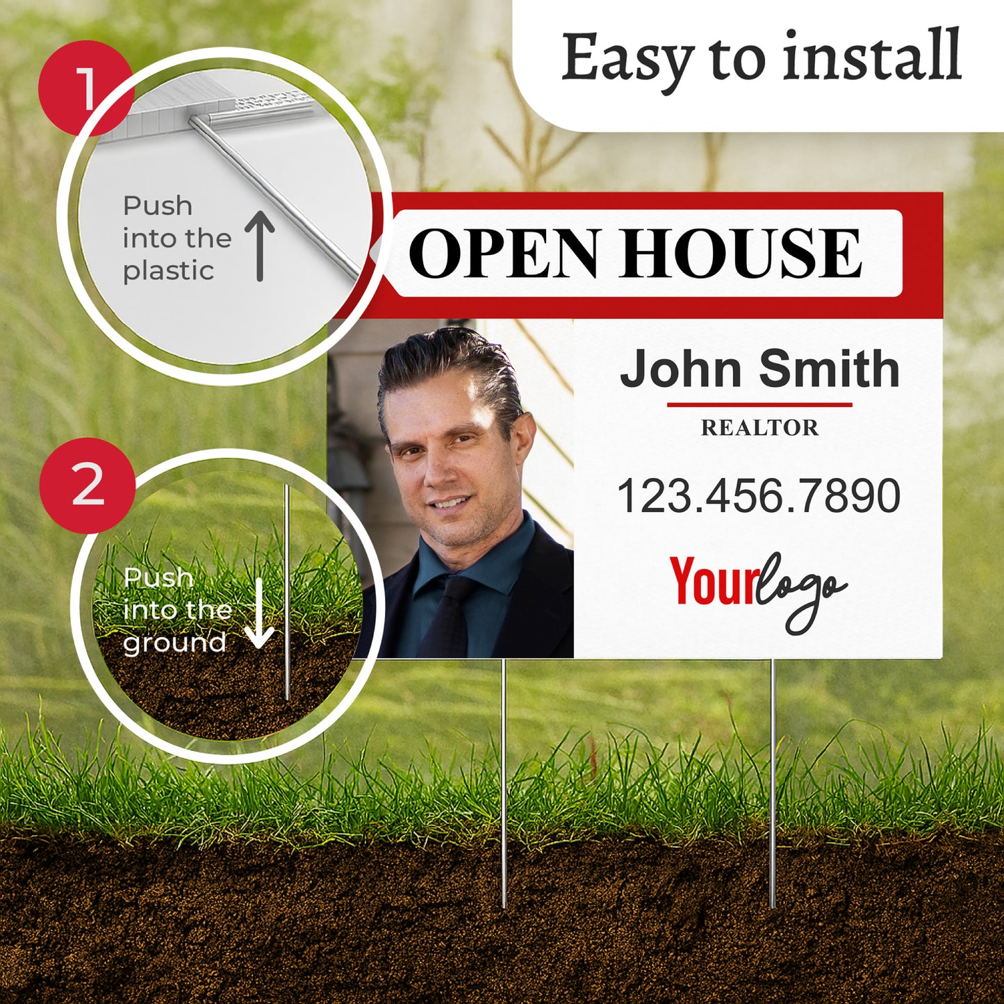 Custom Photo Open House Realtor Yard Sign