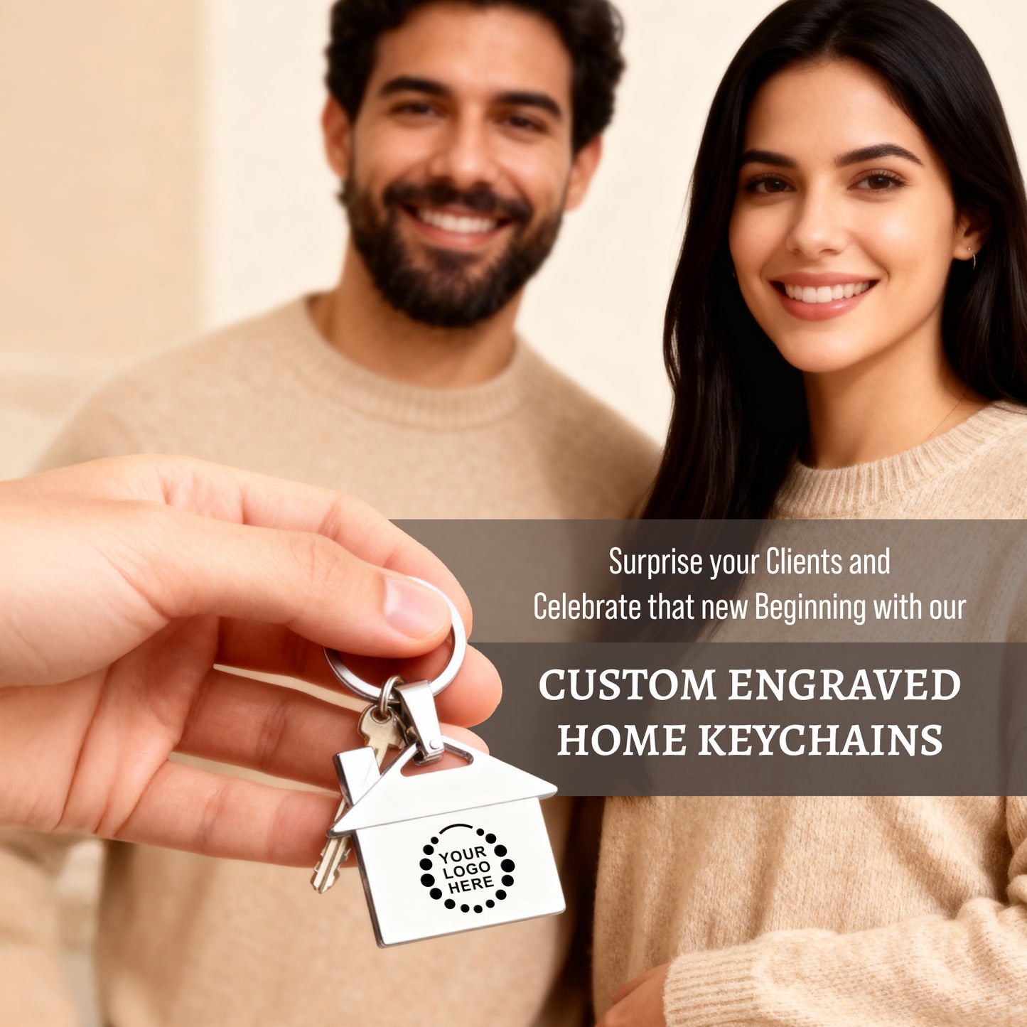 Bulk - Custom House-Shaped Stainless Steel Keychain