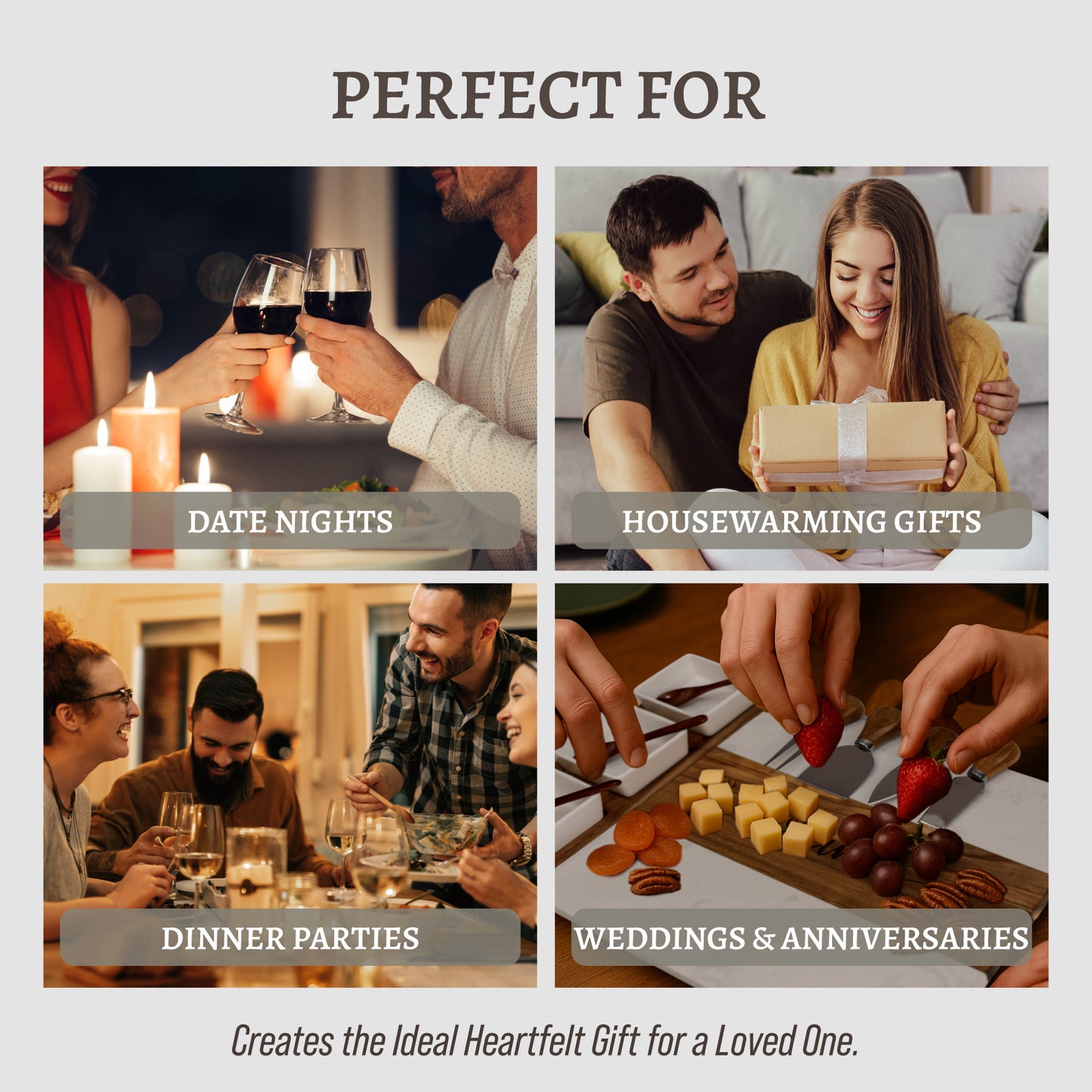 Personalized Charcuterie Acacia Board 4 pieces Set