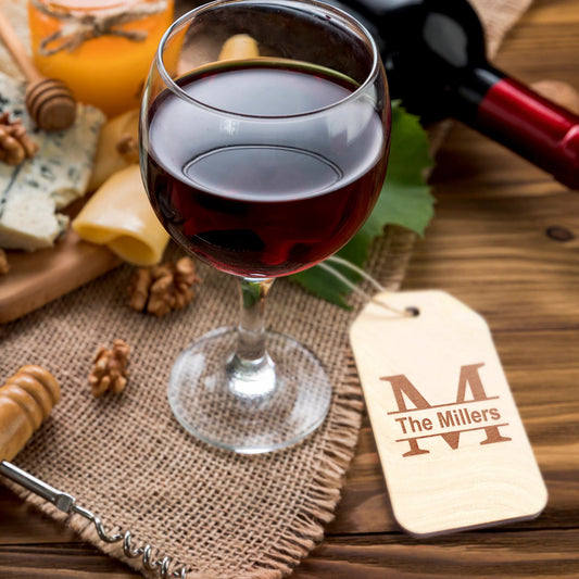Custom Wooden Engraved Wine Tag Labels