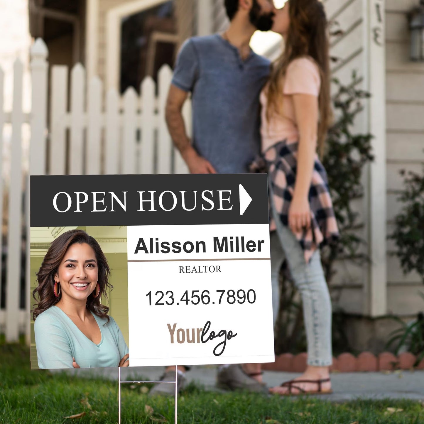 Custom Photo Open House Realtor Yard Sign
