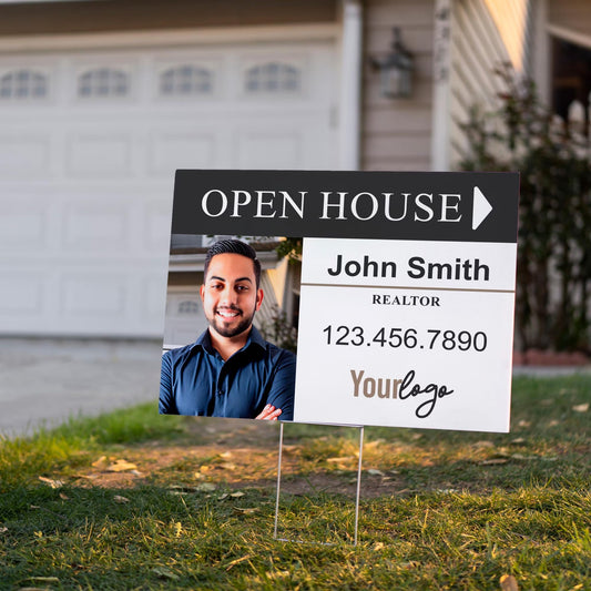 Custom Photo Open House Realtor Yard Sign