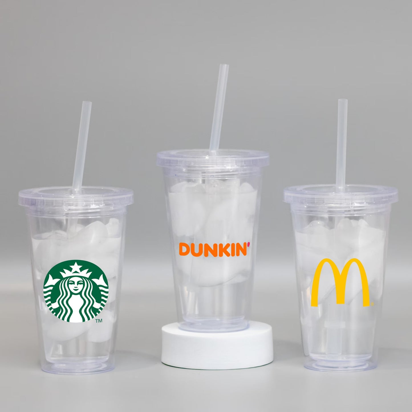 Custom 16oz Acrylic Logo Tumblers With Straws