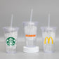 Custom 16oz Acrylic Logo Tumblers With Straws