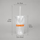 Custom 16oz Acrylic Logo Tumblers With Straws