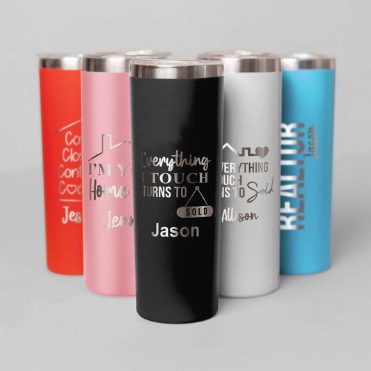 Custom Engraved Realtor Marketing 20oz Tumbler