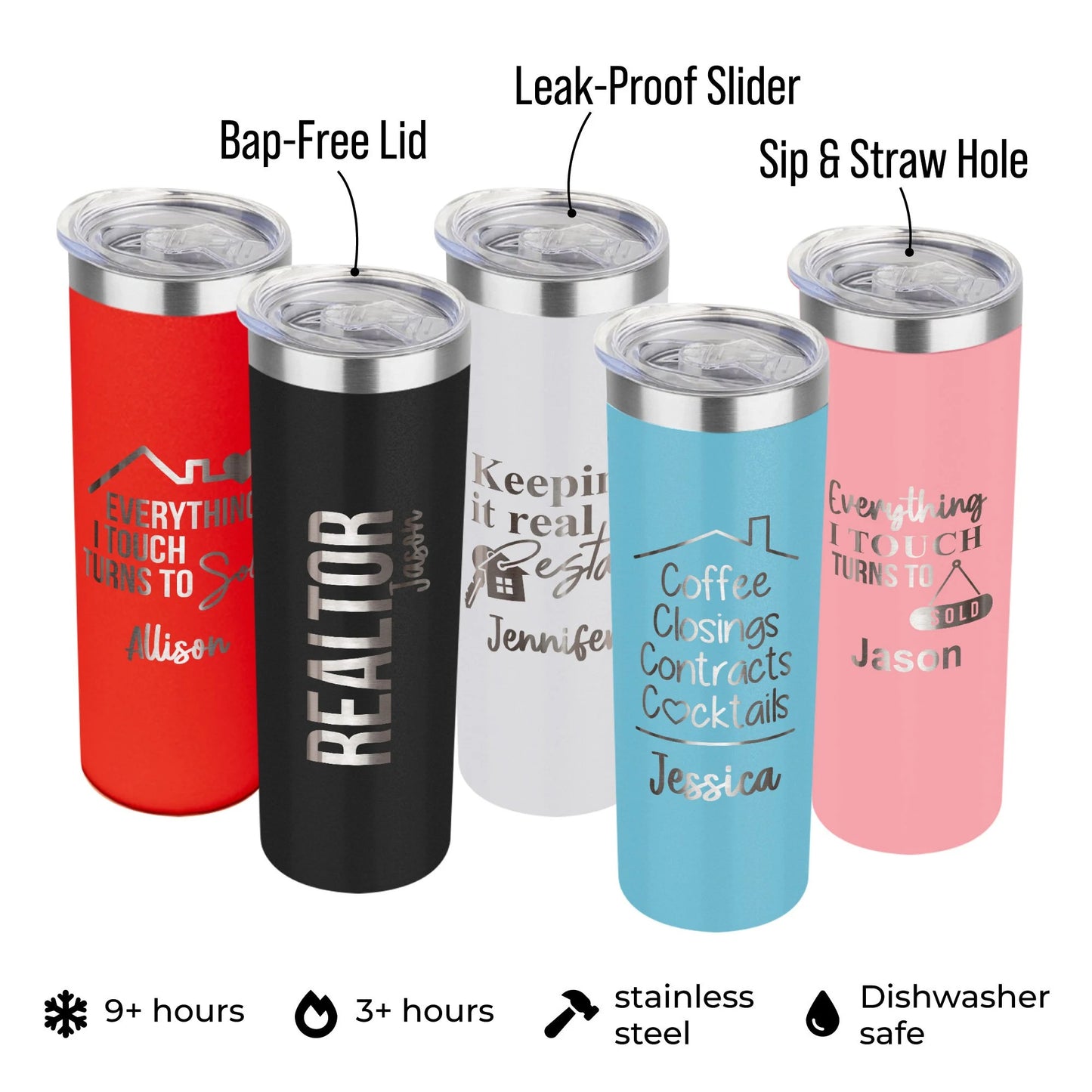 Custom Engraved Realtor Marketing 20oz Tumbler