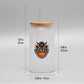 Custom Promotional Logo Frosted Glass Can Cups With Lids & Straws
