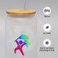 Custom Promotional Logo Frosted Glass Can Cups With Lids & Straws