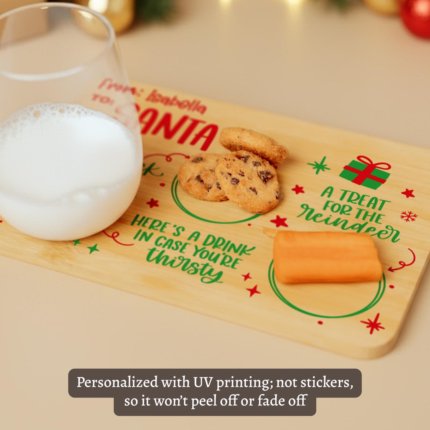UV printed Santa cookie board, the print does not peel off or fade