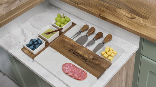 Personalized Charcuterie Marble Board 11 pieces Set