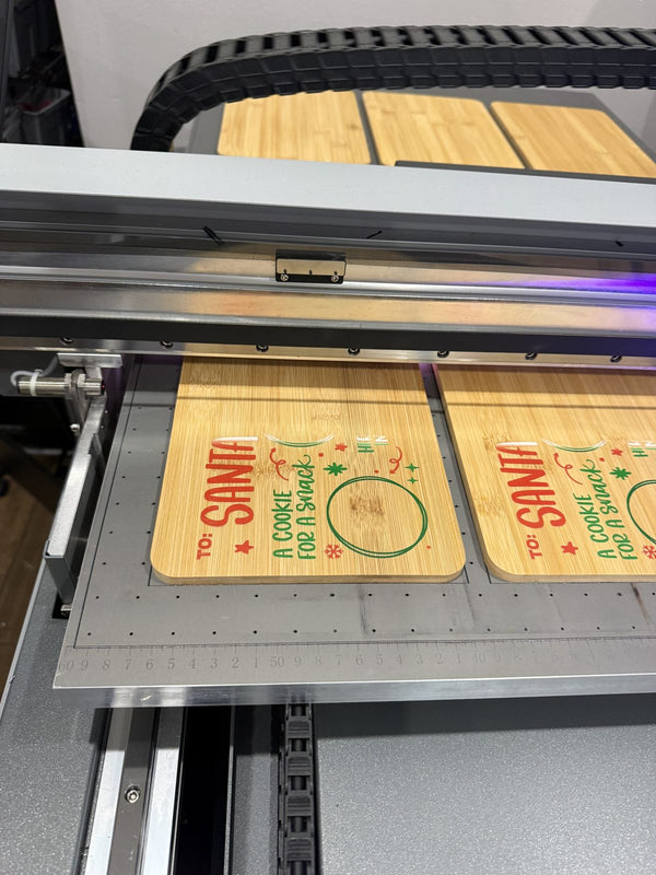 Santa cookie trays printing in our Kissimmee studio