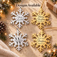 Four engraving designs on snowflake ornaments: your own text, Merry Christmas, monogram and Our First Christmas